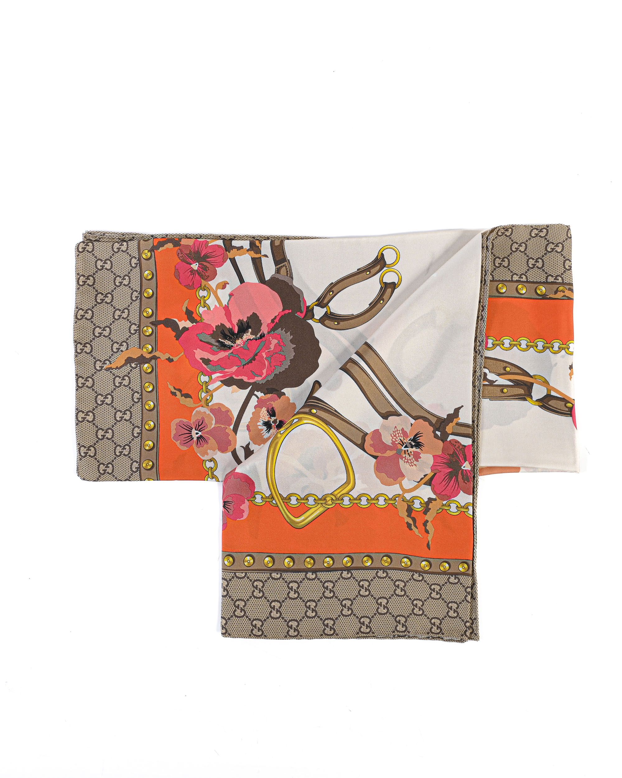 Gucci Original GG 100% silk Scarf 508796 3G001 7572 | Buy2Bee