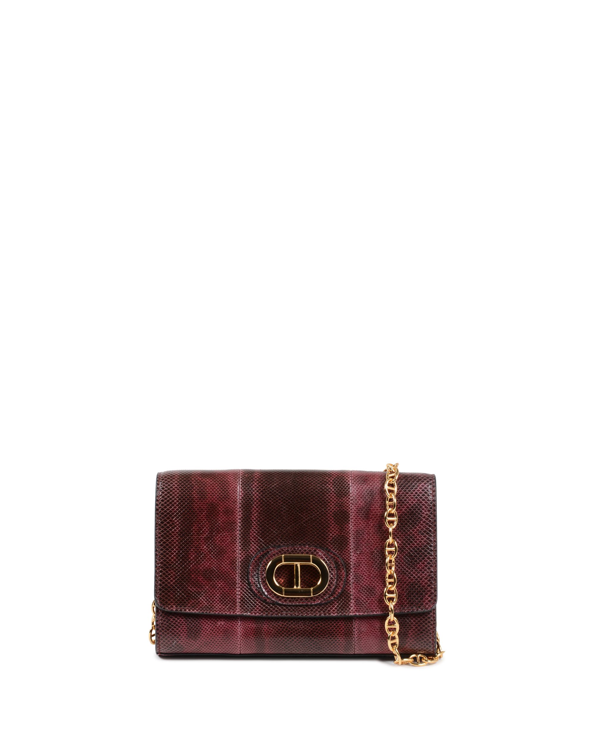 PB03 CLUTCH SMALL PITONE BORDEAUX BLACK